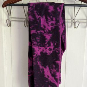Lululemon Wunder Under Magenta Tie Dye Tights Sz 6